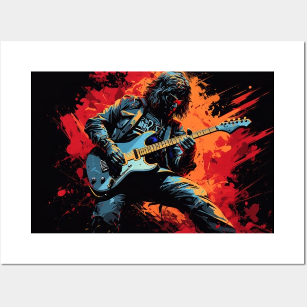 Guitar Player Music Painting Abstract Art Decor Wall Art by Cubebox